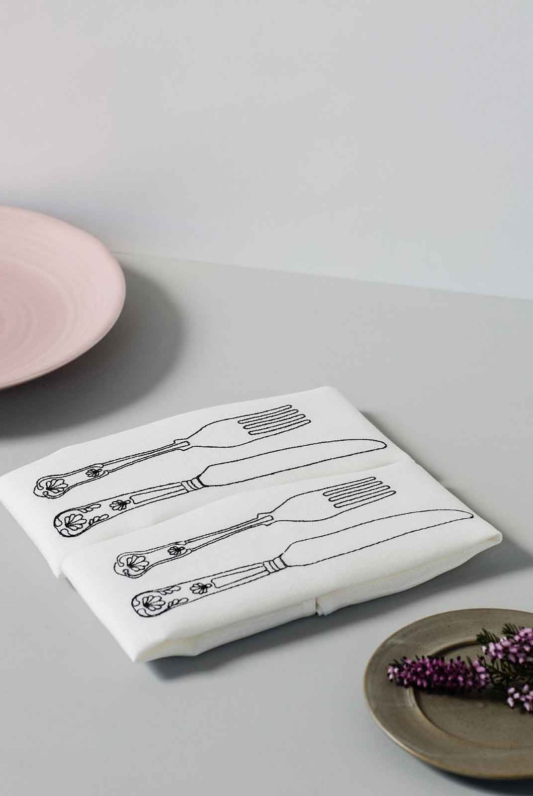 Embroidered Irish Linen Napkins