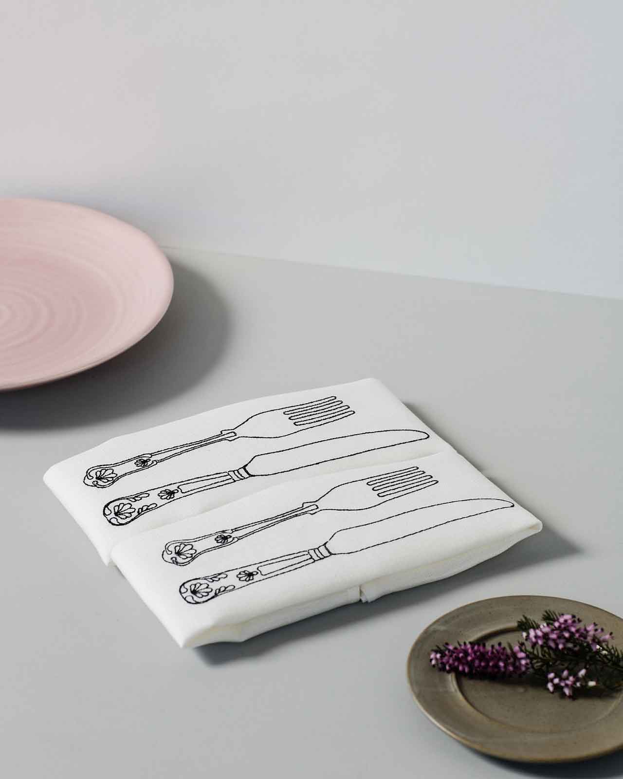 Embroidered Irish Linen Napkins