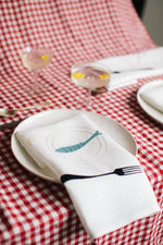 'Shrimp' Embroidered Irish Linen napkins