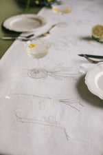 'Herbarium' Series 2, Limited Edition Table Runner on Ivory Irish linen