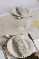 'Herbarium' Series 2, Limited Edition Table Runner on Natural Irish linen