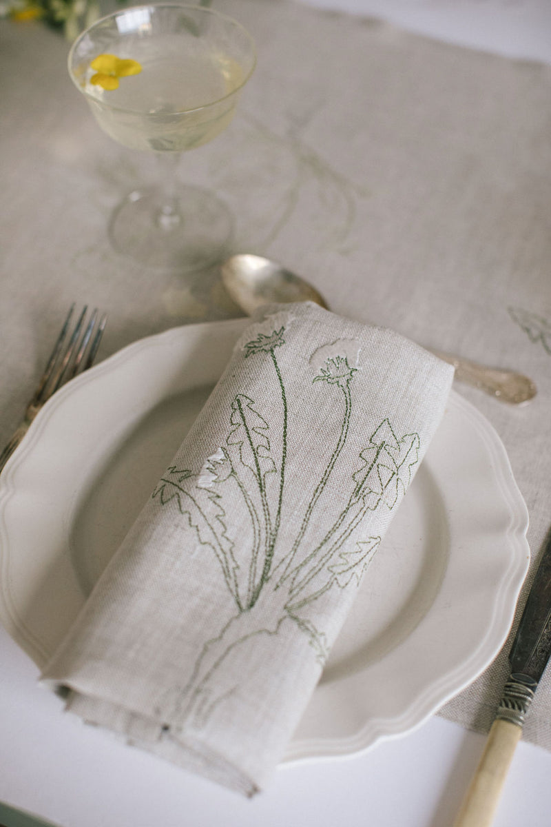 'Herbarium' Series 2, Limited Edition Gift Set of Napkins & Table Runner on Natural Irish linen