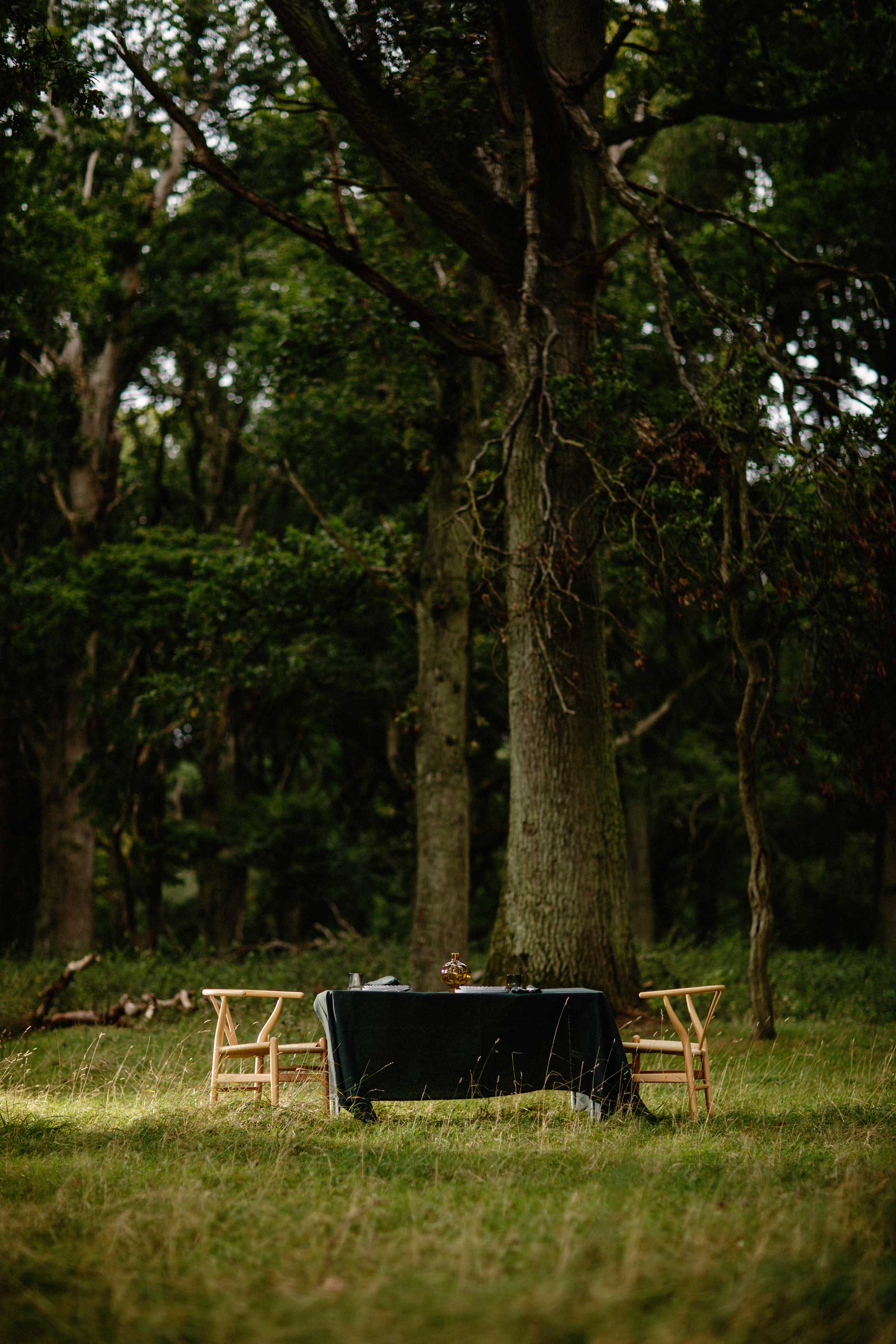 Irish linen tablecloth in forest green 