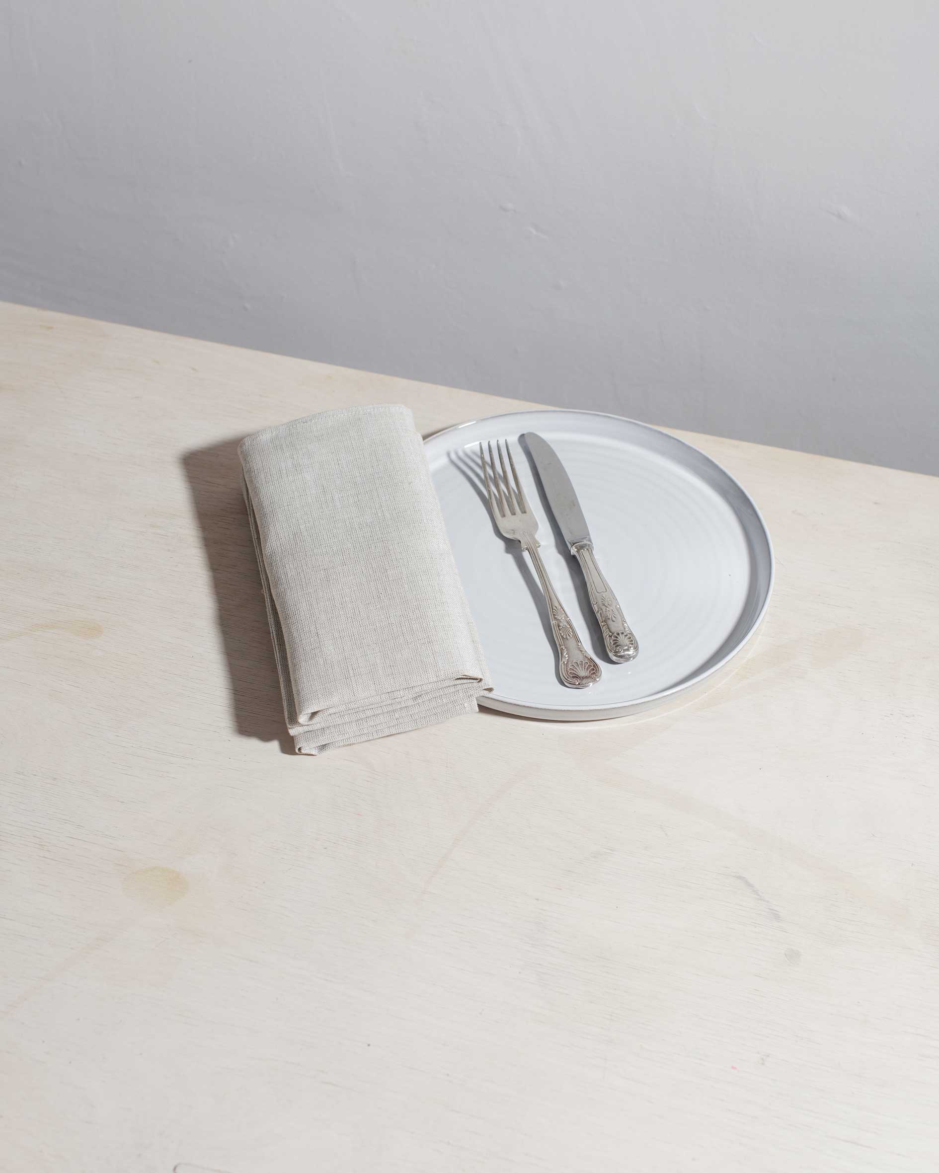 Plain irish linen napkin in natural 