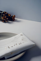 Irish wildflower napkin with metallic embroidery 
