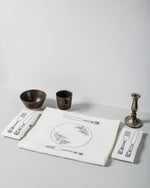 Gift Set 'Silver Service' Irish Linen Table Runner & Napkins Black