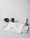 Gift Set 'Silver Service' Irish Linen Personalised Table Runner & Napkins Black