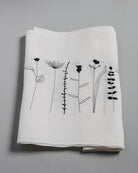 Irish linen table runner with centred Irish wildflower embroidery 