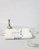 Black Irish wildflower embroidery on an ivory Irish linen table runner 