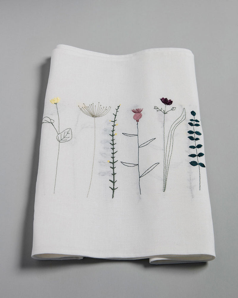 Personalised 'Irish Wildflower' Irish Linen Table Runner earth colour