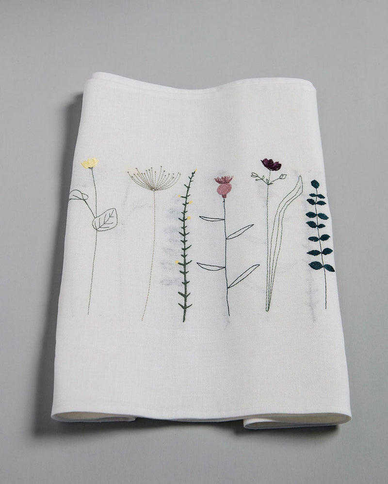 Gift Set 'Irish Wildflower' Irish Linen Personalised Table Runner & Napkins Earth