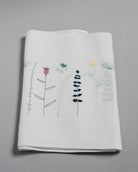 Irish linen tablerunner with wildflower embroidery 