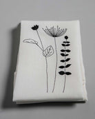 Irish wildflower embroidery on an ivory irish linen napkin 