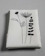 'Irish Wildflower' Embroidered Irish Linen napkins black