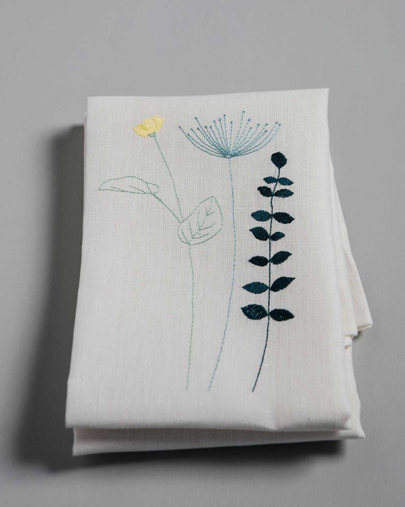 Mongrammed 'Irish Wildflower' Irish Linen napkins x6