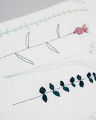 Irish linen table runner embroidered with Irish wildflower design 